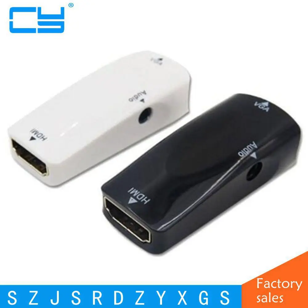 HDMI-совместим с VGA аудиокабелем переходник HDMI-VGA гнездо-гнездо 1080p преобразователь