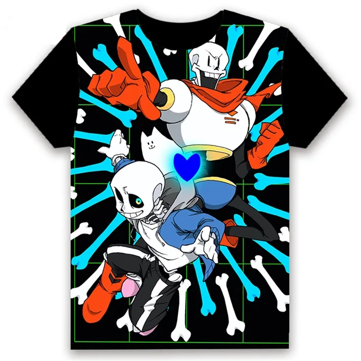 4 Модная мужская футболка аниме Undertale Sans Frisk Чара Папирус игра Косплей короткий рукав Повседневная унисекс черная футболка на заказ - Цвет: 4