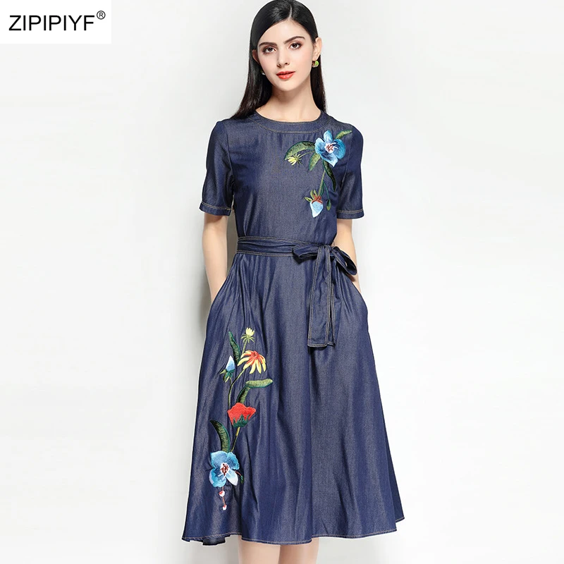 Print Dress Women O Neck Short Sleeve 2018 Woman Summer Dresses Casual