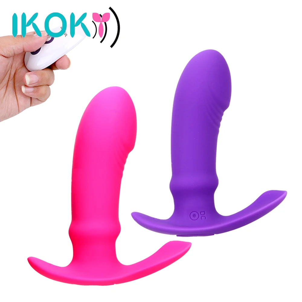 IKOKY font b Dildo b font Vibrator Erotic G spot Massager Wireless Remote Control Clitoris Stimulator