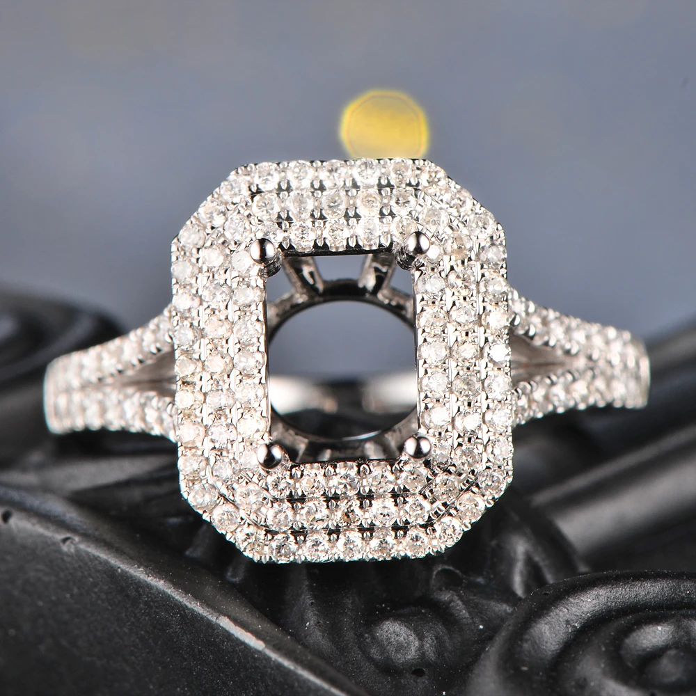 Изумруд 5x7 мм 14 k белое золото 0.90ct натуральный H SI Алмазы обручальные кольцо