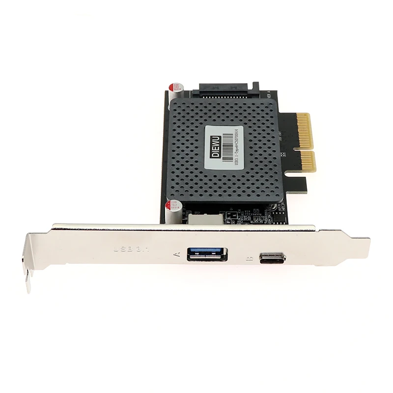 USB3.1 тип A+ C PCI E плата расширения с 15 Pin SATA мощность 10 Гбит/с адаптер ASM1142 чип pcie pci express usb 3,1 сетевая карта