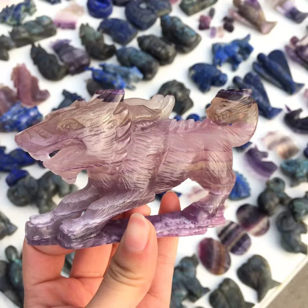 CXD-GEM Natural Rainbow Fluorite Crystal Specimen Raw Stone