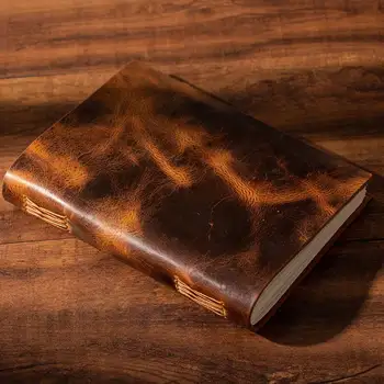 

Personal diary vintage fashion cowhide handmade Fog wax first layer of cowhide leather journals thick book Vintage Planner