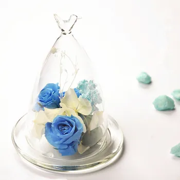 

Free Shipping 2sets/pack Bird Top Glass Dome Vase Home Decorative Glass Base Glass Cover Friend Gift Fashion Wedding Favor