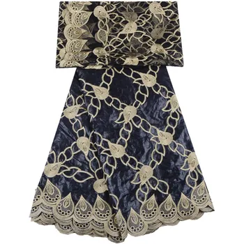 

2019 India Bazin Riche Getzner Lace Black Color Embroidered African Bazin Riche Getzner With Tulle Lace Fabric For Women 1302