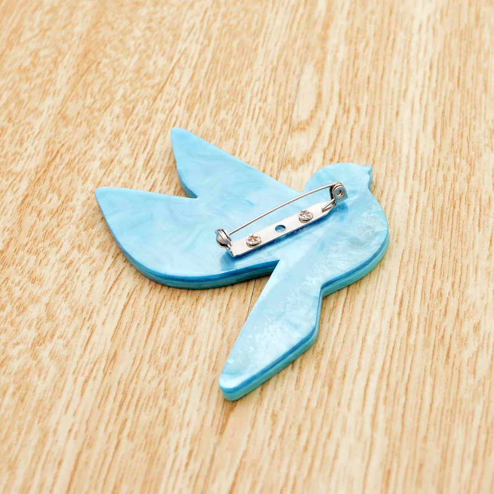 Синди Сян синий цвет Броши с птицами для женщин мода акриловый материал заколки с животными экологически чистый ацетат волокна подарок