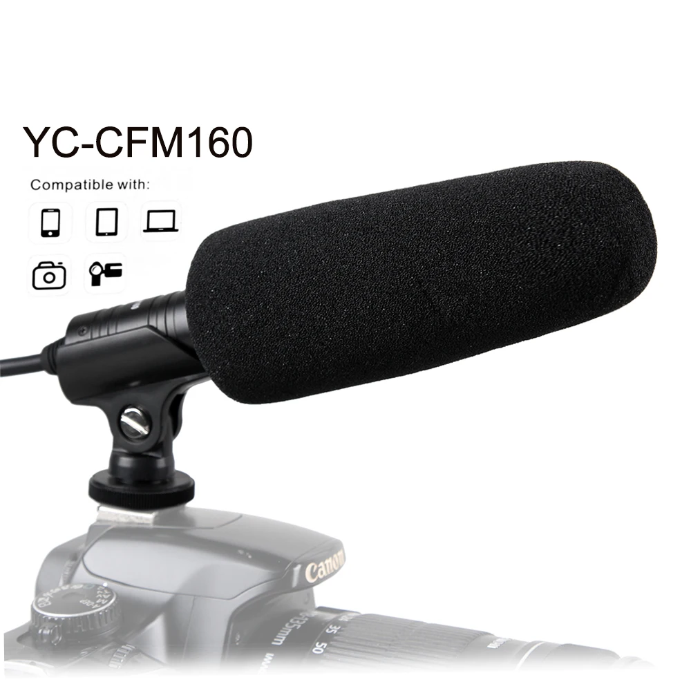 YC CFM160 3 5 мм профессиональный микрофон для видеоинтервью телефона XIAOMI Canon Nikon Sony