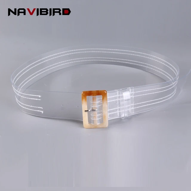 Summer New Plastic Clear Waist Belts For Women Wide Pvc Solid Transparent Corset Belt Dress Jade