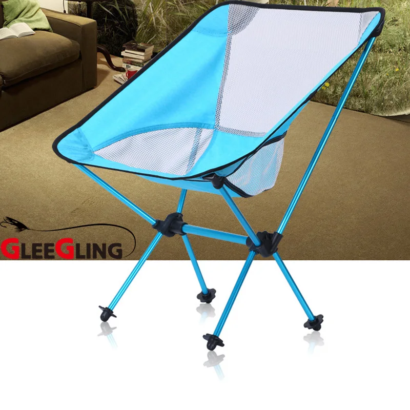 

GLEEGLING Folding Camping Chair Seat for Fishing Picnic Beach Chairs Silla Plegable Camping Chaise Pliante 3 Colors