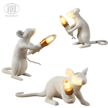 

Retro Italy Seletti Resin Mouse Table Lights Creative Resin Mickey Mouse Arts Bedside Desk Lamps Gift Decoration