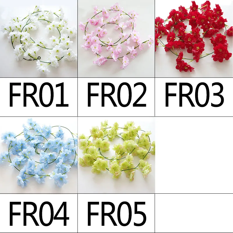 2 m Cherry Vines Silk Artificial Flowers Rattan Lvy Vine For Garden Wedding Arch Home Party Background Window Decorative 8Z 2 m Cherry Vines Silk Artificial Flowers Rattan Lvy Vine For Garden Wedding Arch Home Party Background Window Decorative 8Z