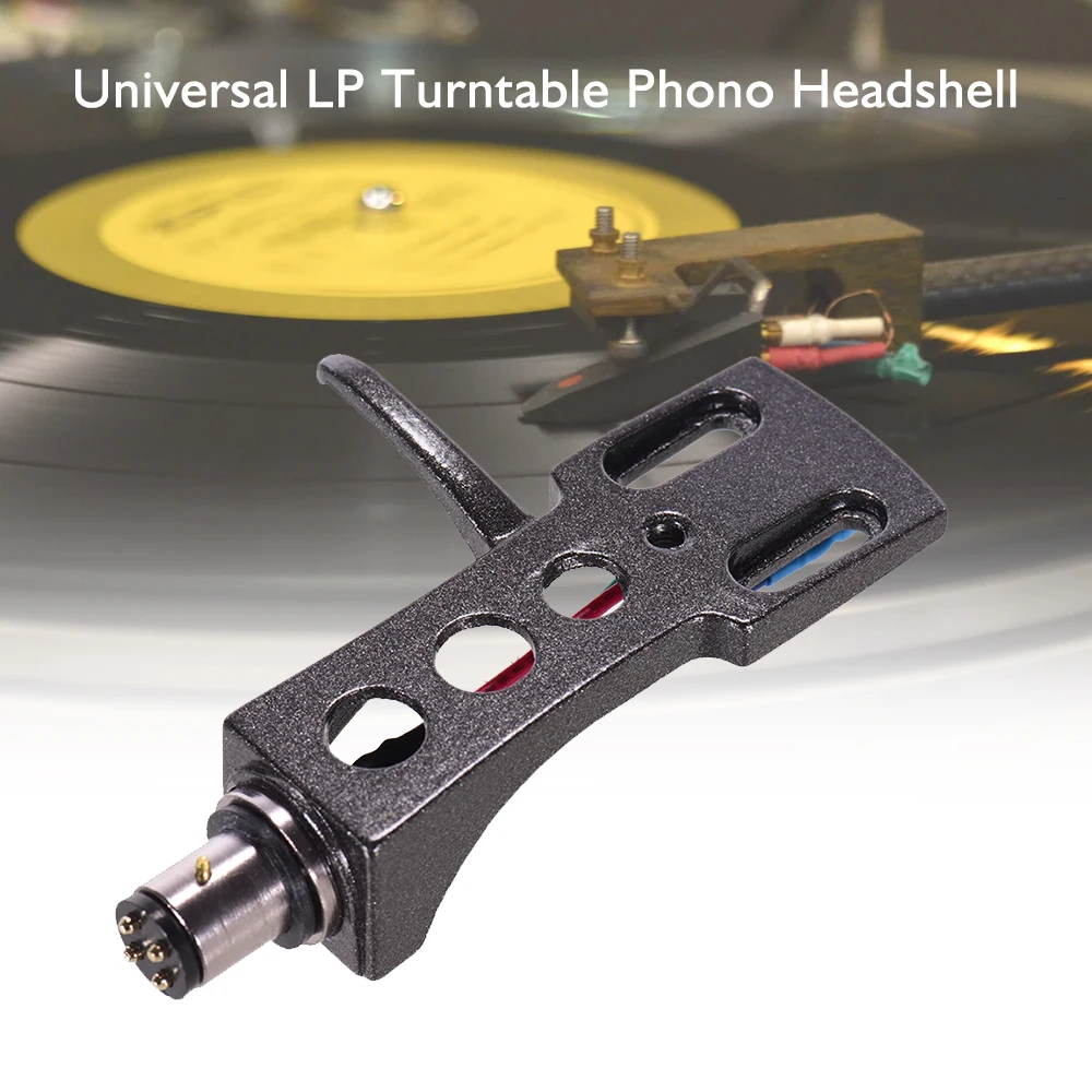 Universal LP Disc Record Player Phono Turntable Headshell 4-pin Aluminum Alloy with OFC Leadwires for Direct-drive Turntable