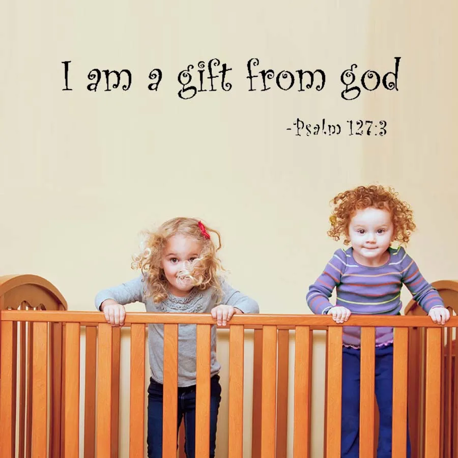 I Am A Gift From God Letters Quotes Wall Sticker Lovely Wall Decal For Children's Nursery Kindergarten Room Home Decoration (8)