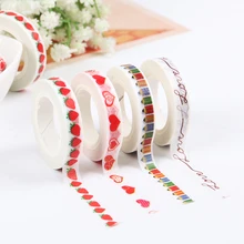 1 шт. 10 м DIY Мини милый карандаш клубника любовь сердце декоративные бумажные ленты Скрапбукинг маскировки Книга Дневник украшения ленты