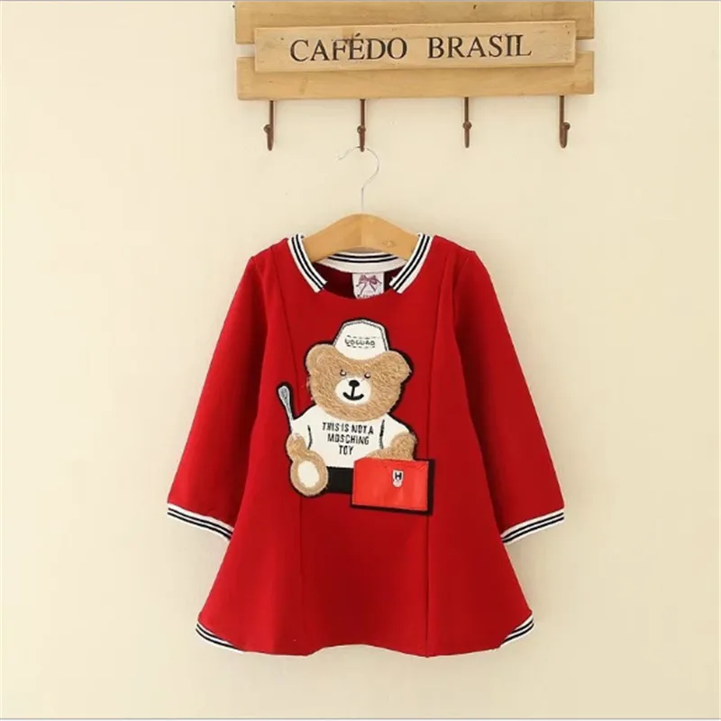 

Kids Clothing Girl Cotton Cartoon Dresses Autumn Fashion Long sleeve Dress Christmas Panda Cute Dress