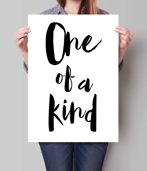 Digital Print, One Of A Kind, Motivational Wall Decor, Inspiring Art, Bedroom Wall Decor, Girls Wall Decor, Awesome Quote, Black and White