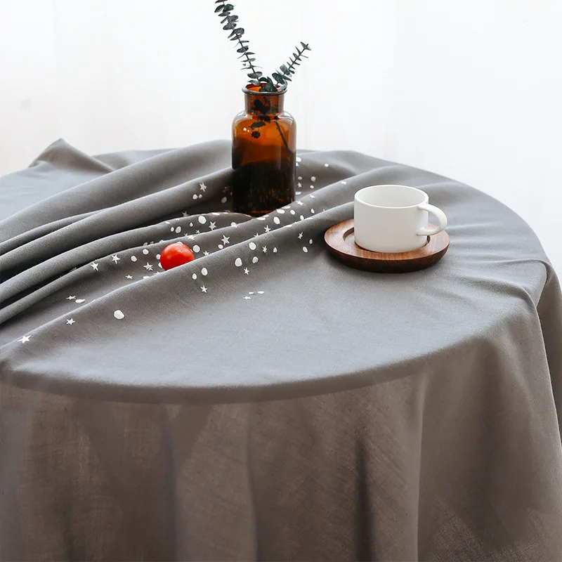 Starry Sky Embroidery Polyester Cloth Table Cover by Freelove,Nordic