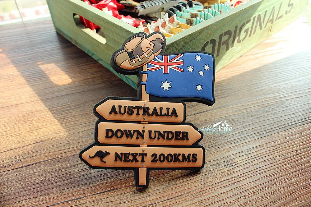 Australia Street Road Sign Tourist Travel Souvenir 3D Rubber Fridge
