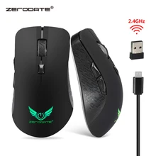 ZERODATE Перезаряжаемые 2400 Точек на дюйм 2,4G Беспроводная портативная Мобильная Мышь 6-кнопка встроенный Батарея USB оптическая мышь для портативных ПК
