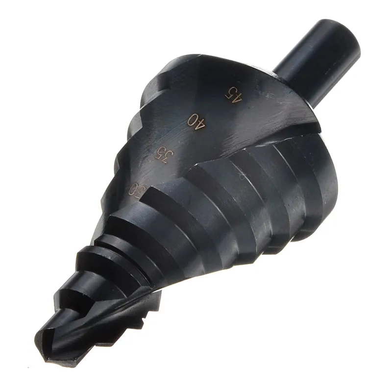 Black 10 45mm HSS Nitriding/Titanium Step Drill Bits Steps Cone Cutting