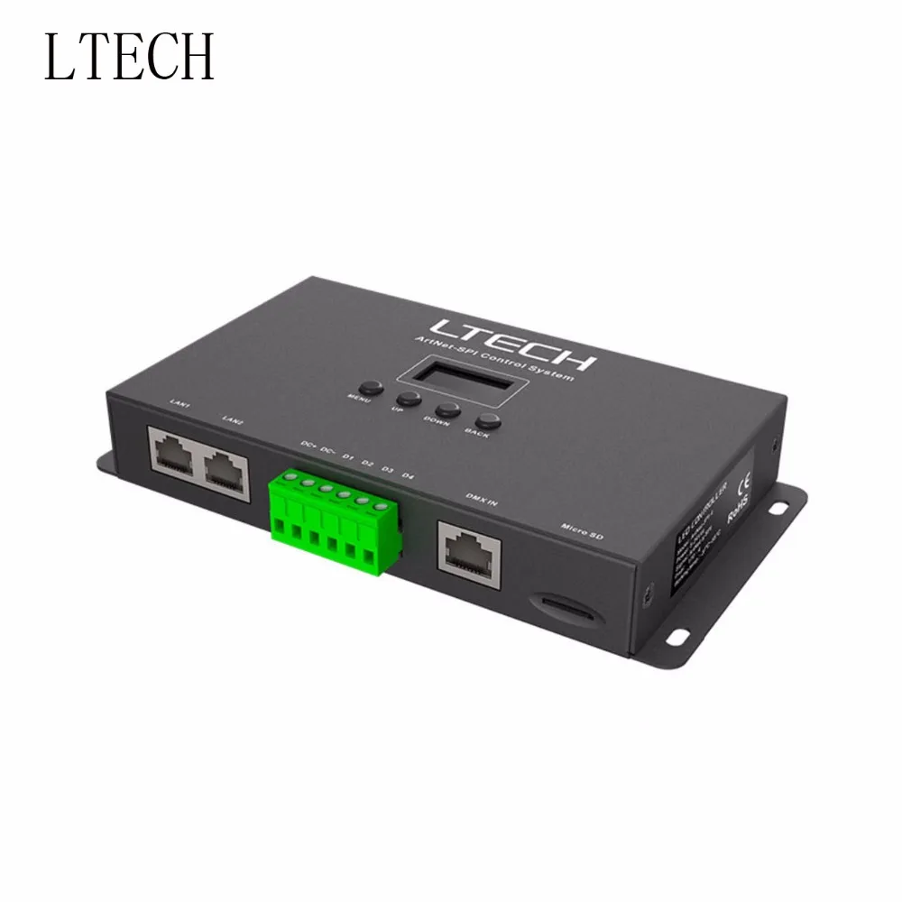 

New Arrival LETECH Artnet-SPI-4 Pixel Led Light Controller For 680 Piexls 4 Universe DC5V-24V