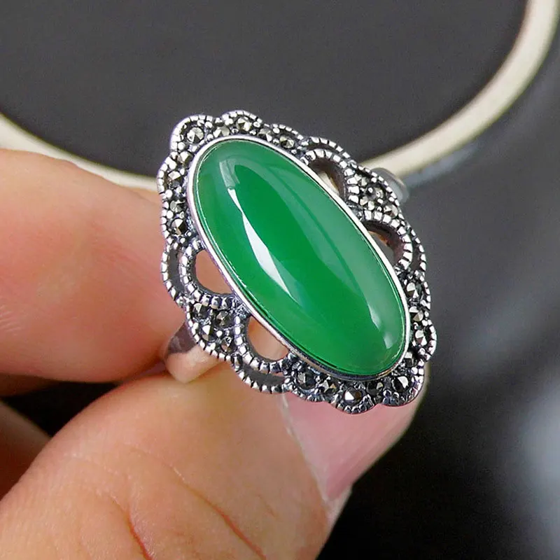 Женское кольцо из серебра 925 пробы с натуральным камнем|rings for women|silver marcasite ringsilver