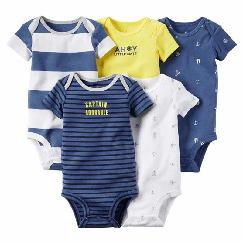 Cotton Baby Summer Bodysuit 3pieceslot Newborn Cotton Body Baby Short Sleeve Underwear Next Infant Boy Girl Pajamas Clothes (3)