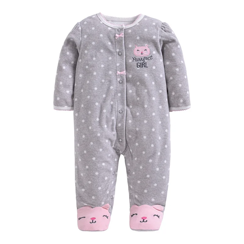 

Fashion New 2019 Autumn/Winter Similar Brand New Baby Rompers Clothes Newborn Boy Girl Polar Fleece Baby Jumpsuit Clothing
