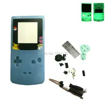Новое поступление, светящийся синий цвет, корпус w/отвертки для Gameboy, цветная оболочка Jigglypuff, ограниченная пластиковая оболочка, темный игровой чехол для мальчика