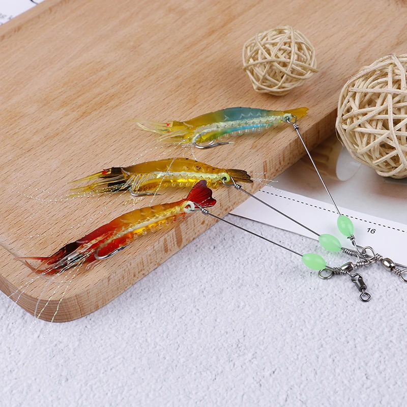 3 Lot Minnow Tackle Fishing Pcs Shrimp Baits Lures Crankbaits Hooks Bait Tackle