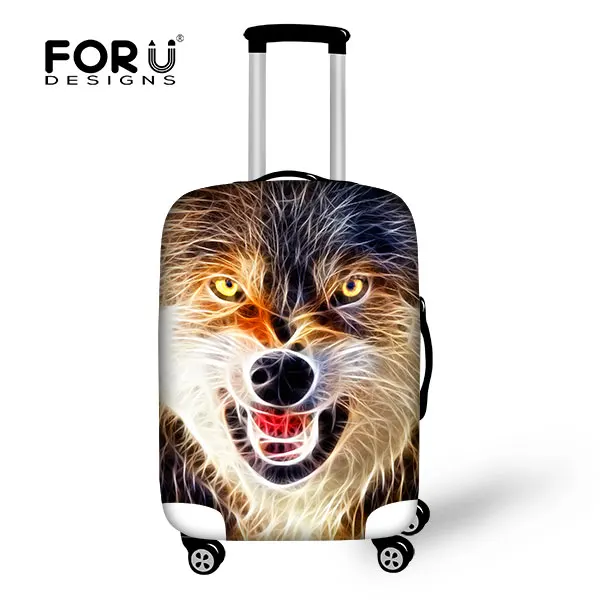 FORUDESIGNS/модный дорожный багажный Защитный чехол, крутой 3D эластичный мужской чемодан с изображением Льва тигра, чехлы для 18-30 дюймов на колесиках - Цвет: B0084