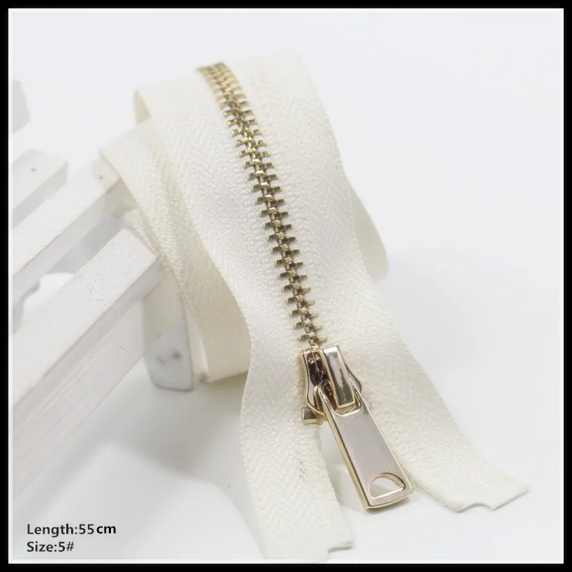 Free shipping,5,55cm,5pcs high quality white metal zipper,DIY clothing