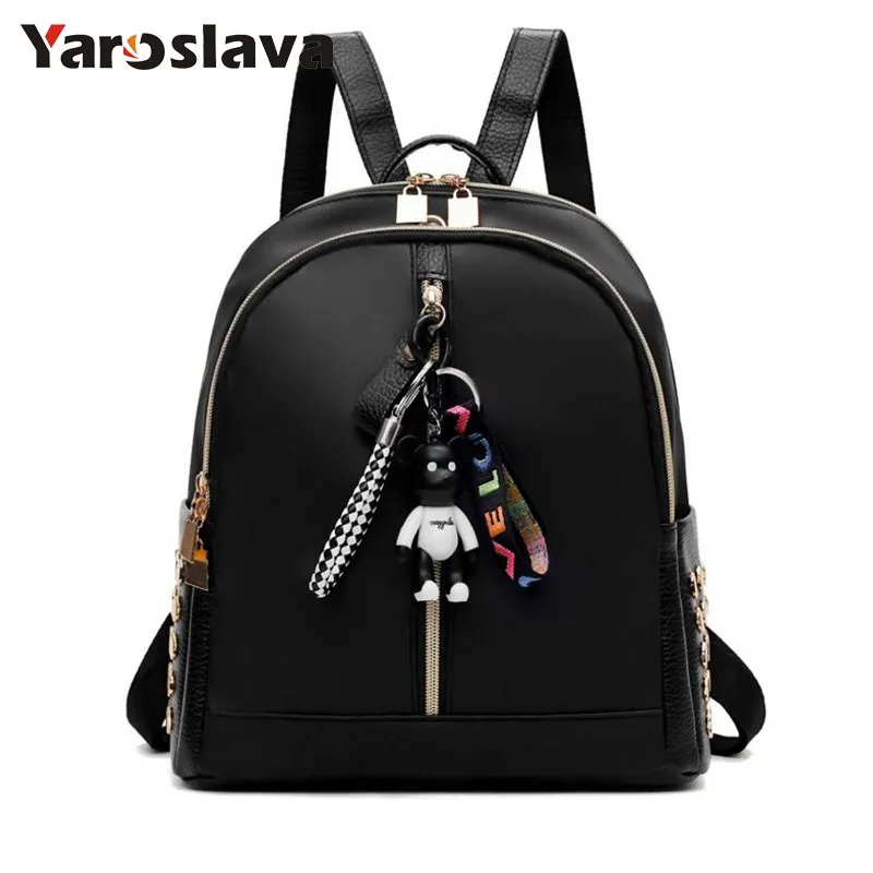 

Ribbon Nylon Oxford rivets Backpack Female Colorful Letters Travel Backpacks for Women Casual Canvas Waterproof School Bag LL600