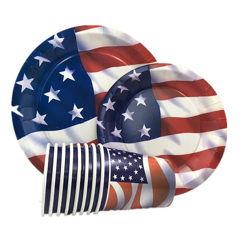 

Omilut 4th Of July Independence Day Decor American Independence Day Disposable Tableware Set USA Disposable Plates/Cups/Paper