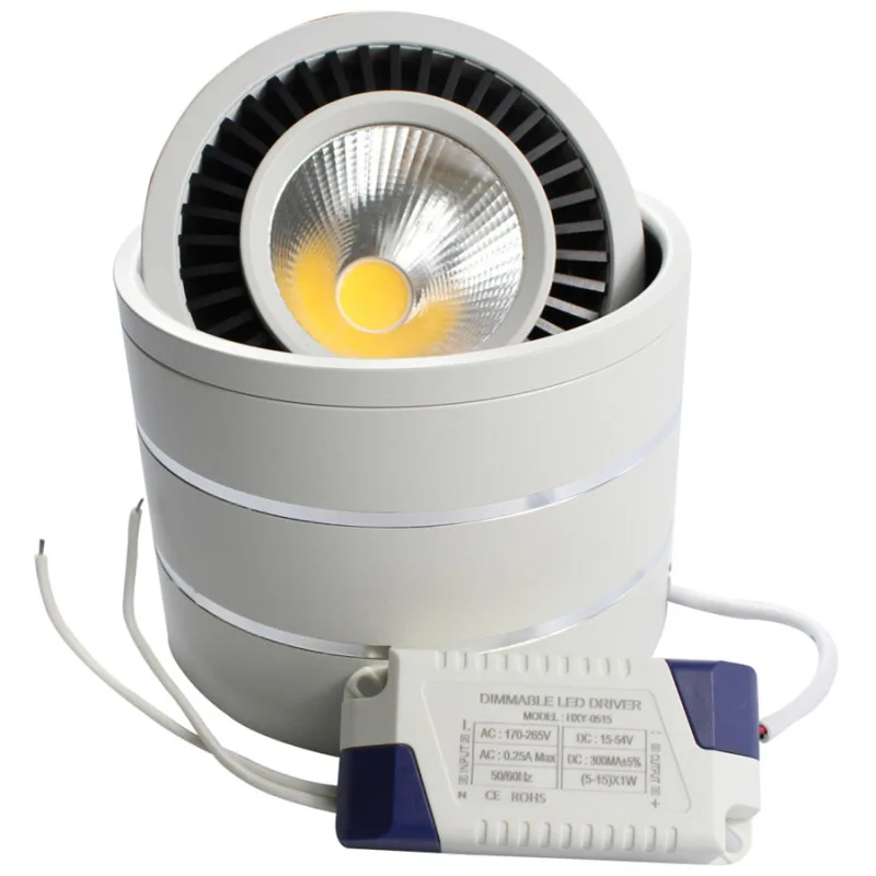 

Round Surface Mounted LED Downlights 5W Mounted Ceiling Lamps Spot Light 360 Rotating Down Light black / white body #