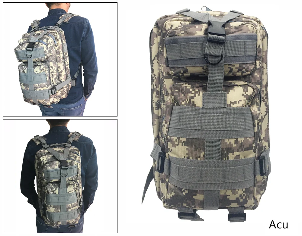 Di Camuffamento khaki Escursionismo Trekking Viaggio Campeggio Cp 30l Uomini Bag Del Tattico armygreen Zaino Zaini donne Militare Sport black acu Sacchetto SWHgwOW