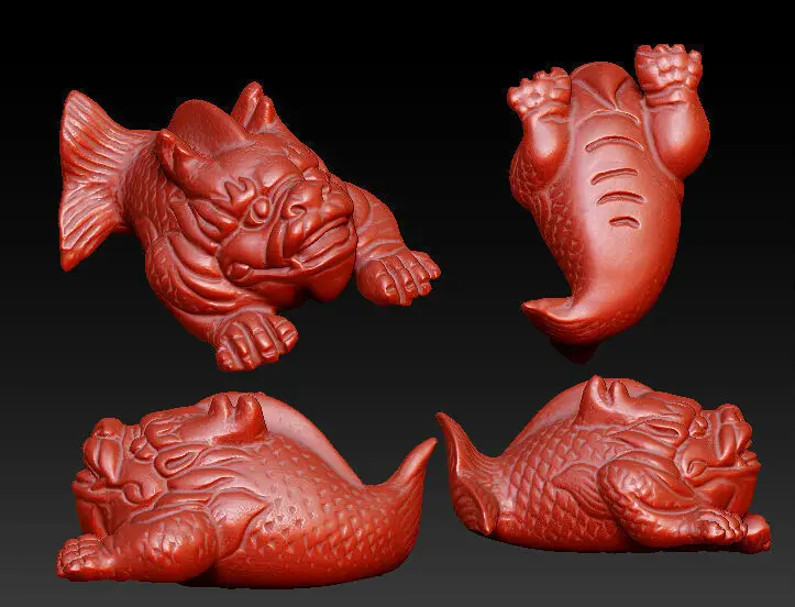 3D model for cnc carved figure sculpture machine in STL file format The Chinese culture Dragonfish | Инструменты
