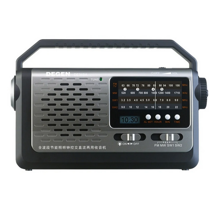 

Wholesale-Original Degen DE319A High Sensitivity FM AM MW SW Radio world band receiver with light For The Elderly Free Shipping