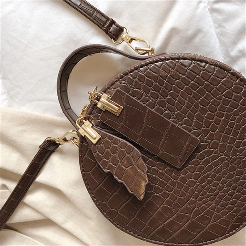  TOYOOSKY Brand Designer Women Mini Round Bags Crocodile Pattern Messenger Bag Circle Lady Top-handl - 32973106274