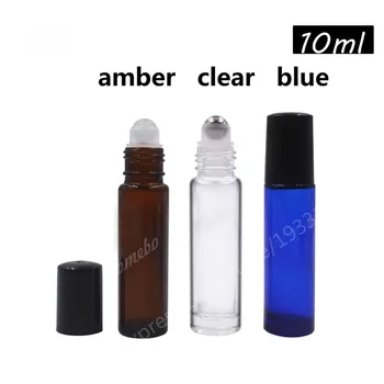 

500Ppcs 10ml Glass Essential Oil Roll on Bottles 10cc Glass Roller Balls Aromatherapy Perfumes Lip Balms Glass Vial Bottle