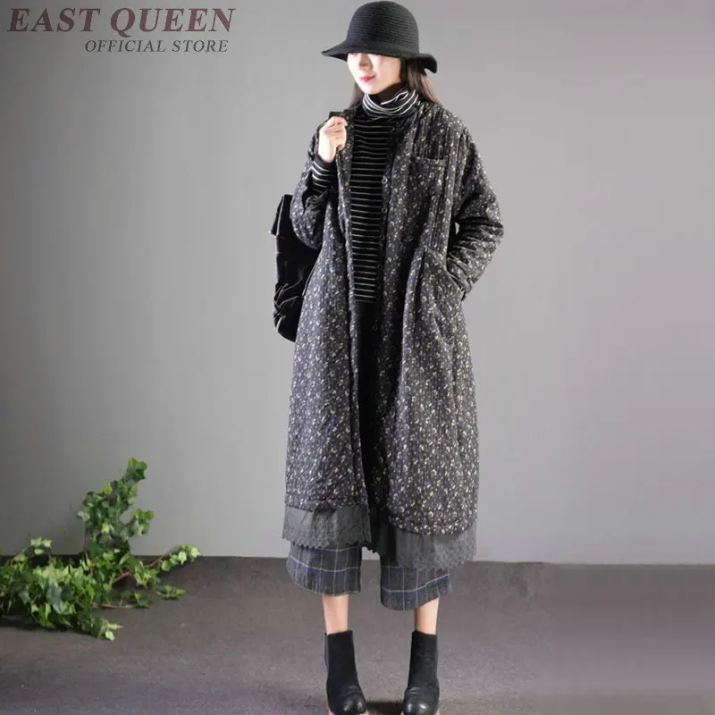 Женская верхняя одежда, зимнее пальто, высокое качество, длинный стиль, свободный длинный рукав размера плюс, женский кардиган с принтом, одежда AA3384 F