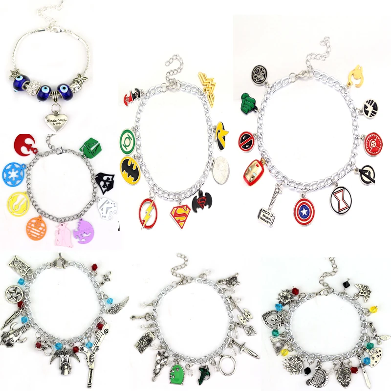 unisex charm bracelet Bangle Doctor Who Horcrux  walking dead Star Wars Supernatural Legend of Zelda Game of thrones Justice
