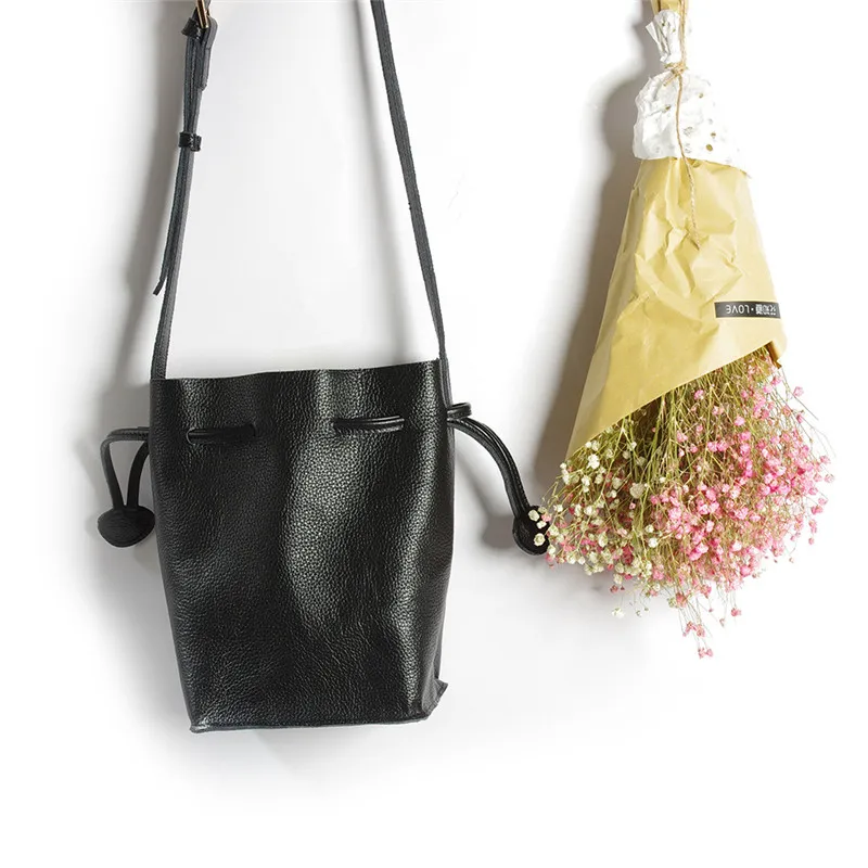 MJ Genuine Leather Women Bag Real Cow Leather Crossbody Handbag Female Small Shoulder Bag Ladies Bucket Messenger Bags for Girls (5)