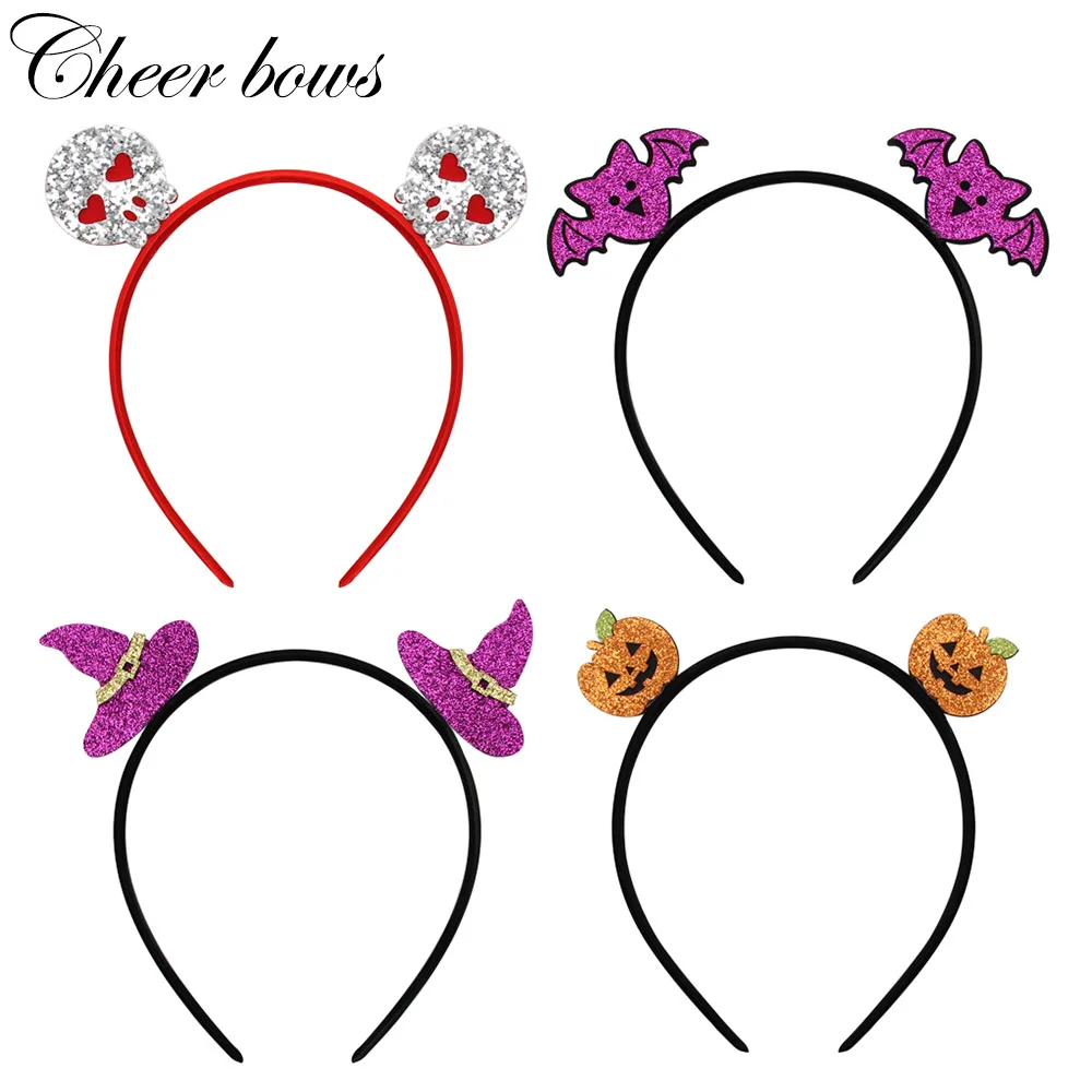 

1pc Cute Pumpkin Headbands for Baby Gilrs Handmade Glitter Cartoon Hairband Children Hair Hoop Halloween Hair Accessories