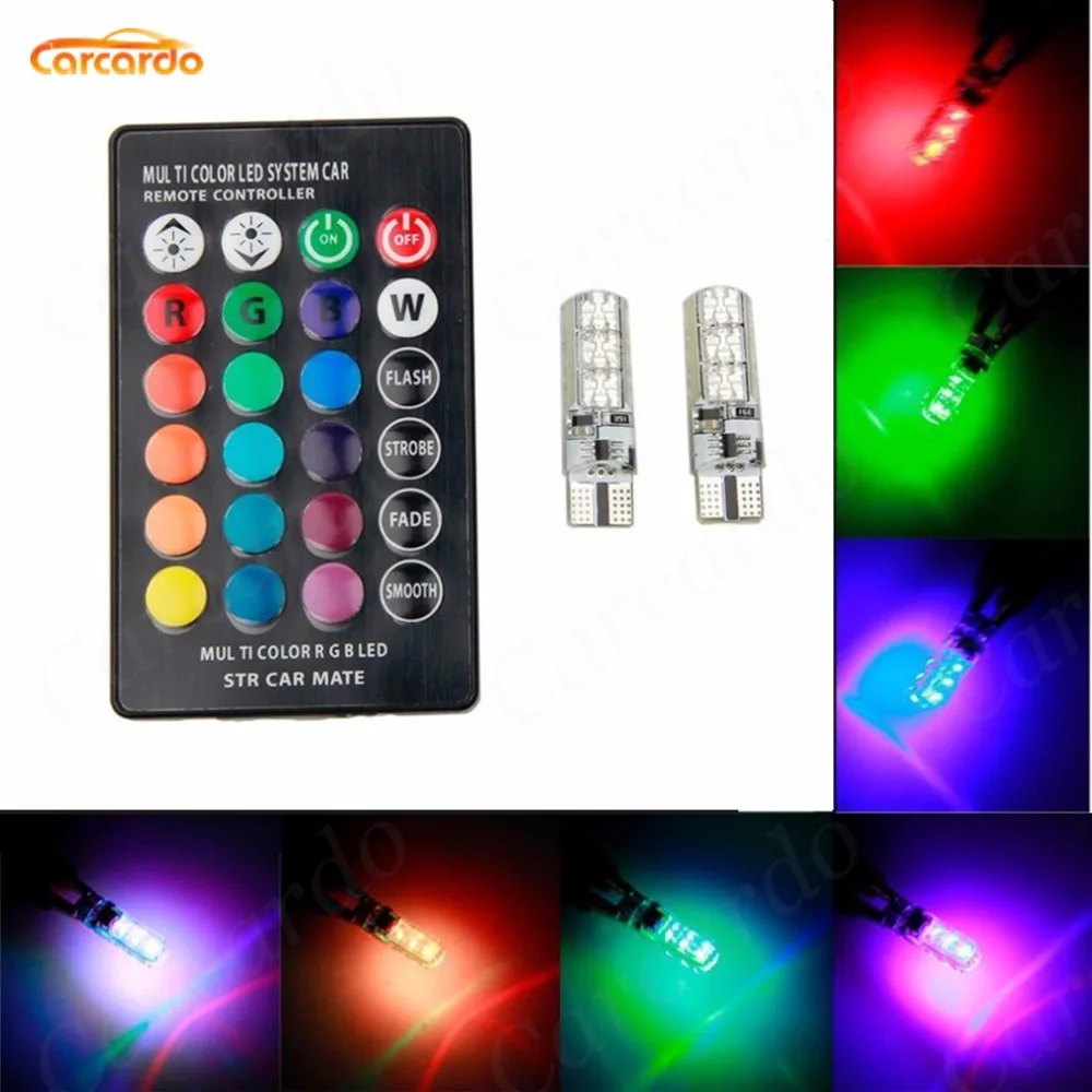

1 Set Car Interior RGB LED T10 Car Reading Light With Remote Controller 5050 SMD Lamp Bulb Auto Interior Lamps Clearance light