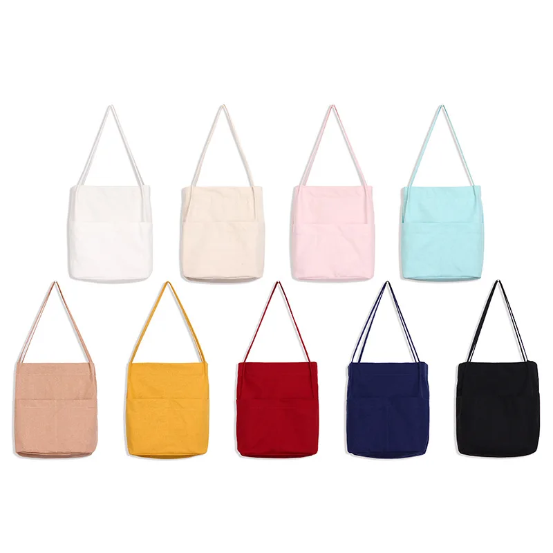 Bolsa de Ombro da Lona Yile Novo Algodão Estudante Livro Tote Bolso Externo 9 Cores Yj7202