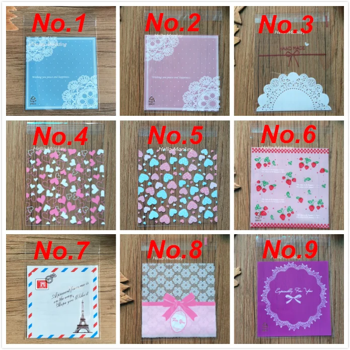 

50ps/set 10x10cm 27 Colors dots Self-adhesive Gift Food Packing bag Cute Small Biscuit bag Cellophane Bag Plastic Bag/retail