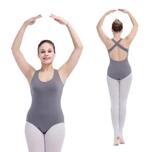 Розничная и, черный, красный и другие цвета, хлопок/лайкра, перекрещивающиеся сзади балетные танцевальные трико для женщин и девочек