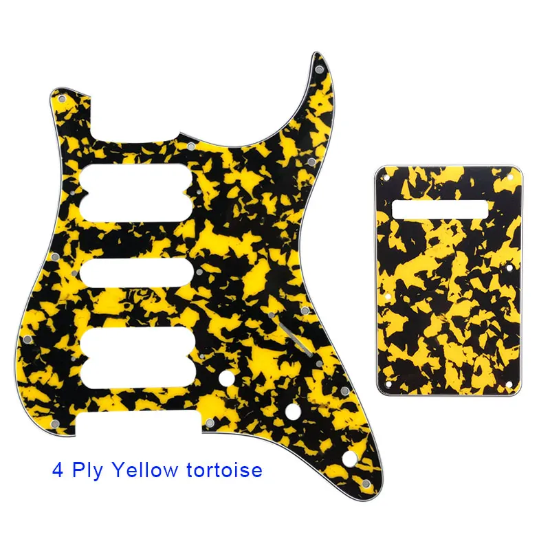 4 ply yellow tortoise st pickguard with back plate
